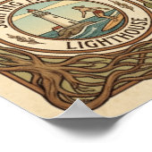 Santa Cruz California Art‑Nouveau Coast ポスター (角)