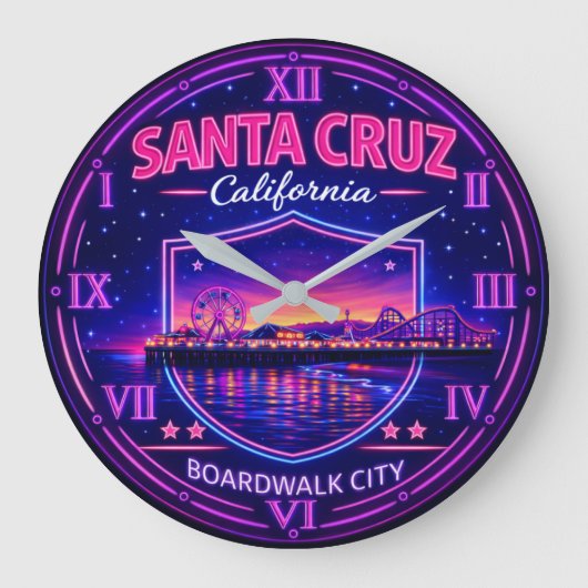 Santa Cruz California Boardwalk ラージ壁時計 (正面)