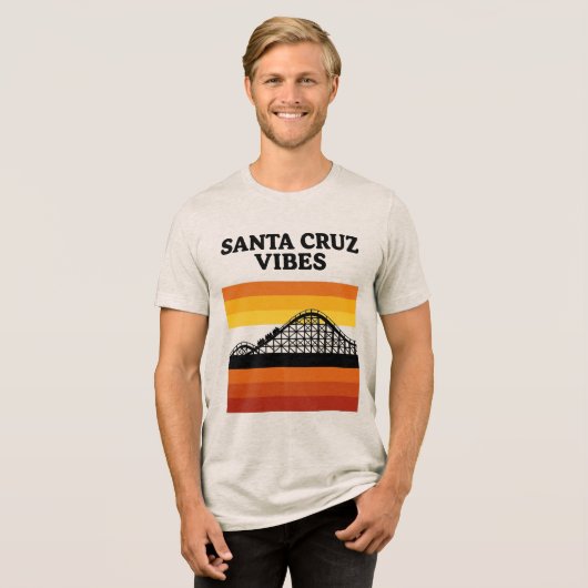 Santa Cruz California Boardwalk Vibes トライブレンドＴシャツ (正面全面)