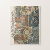 Santa Cruz California Dreams Map  Surfing Coast ジグソーパズル (縦)