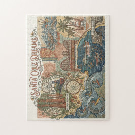 Santa Cruz California Dreams Map  Surfing Coast ジグソーパズル