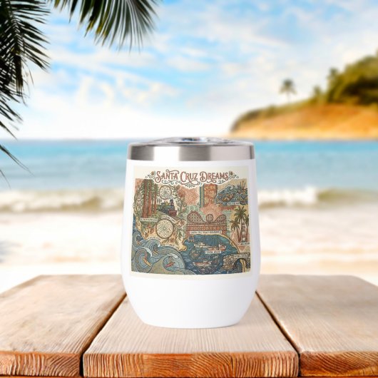 Santa Cruz California Dreams Map UCSC Surfing (ビーチ (回転後))