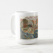 Santa Cruz California Dreams Map UCSC Surfing コーヒーマグカップ (正面左)