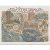 Santa Cruz California Dreams Map UCSC Surfing シール (正面)