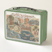 Santa Cruz California Dreams Map UCSC Surfing メタルランチボックス (裏面)