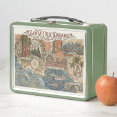 Santa Cruz California Dreams Map UCSC Surfing メタルランチボックス (インサイチュ)