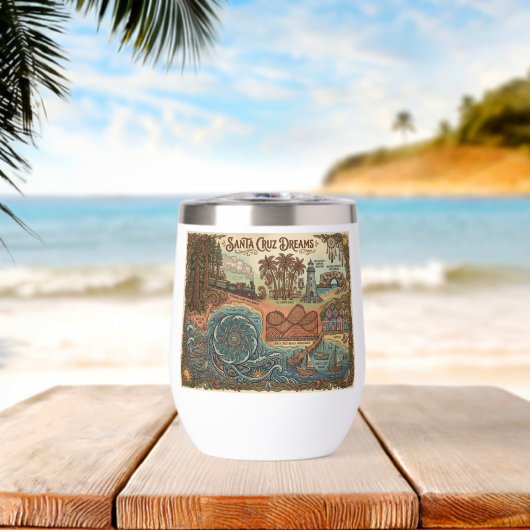 Santa Cruz California Dreams Map – Vibrant Coast (ビーチ (回転後))