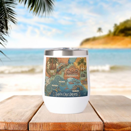 Santa Cruz California Dreams Map – Vibrant Coast (ビーチ (回転後))