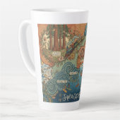 Santa Cruz California Dreams Map – Vibrant Coast カフェラテマグ (左アングル)