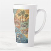 Santa Cruz California Dreams Map – Vibrant Coast カフェラテマグ (右)