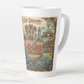 Santa Cruz California Dreams Map – Vibrant Coast カフェラテマグ (右アングル)