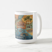 Santa Cruz California Dreams Map – Vibrant Coast コーヒーマグカップ (正面右)