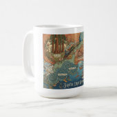 Santa Cruz California Dreams Map – Vibrant Coast コーヒーマグカップ (正面左)