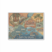 Santa Cruz California Dreams Map – Vibrant Coast シール (正面)