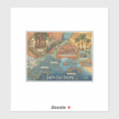 Santa Cruz California Dreams Map – Vibrant Coast シール (シート)