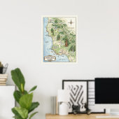 Santa Cruz California Hiking Map Big Basin ポスター (ホームオフィス)