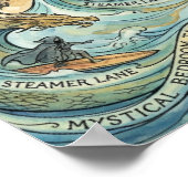 Santa Cruz California Illustrated Map Mythical ポスター (角)