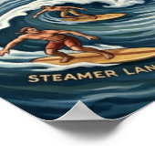 Santa Cruz California Illustrated Map UCSC Wharf ポスター (角)