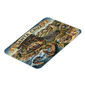 Santa Cruz California Illustrated Map UCSC Wharf マグネット (左側)