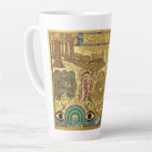 Santa Cruz California Mosaic Map Boardwalk Beach カフェラテマグ (左アングル)