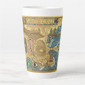 Santa Cruz California Mosaic Map Boardwalk Beach カフェラテマグ (正面)