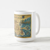 Santa Cruz California Mosaic Map Boardwalk Beach コーヒーマグカップ (正面右)