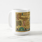 Santa Cruz California Mosaic Map Boardwalk Beach コーヒーマグカップ (正面左)