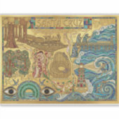 Santa Cruz California Mosaic Map Boardwalk Beach シール (正面)
