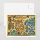 Santa Cruz California Mosaic Map Boardwalk Beach ポストカード (正面/裏面)