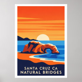 Santa Cruz California – Natural Bridges Sunset ポスター