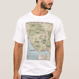 Santa Cruz California Trail Map Redwood & Coastal Tシャツ