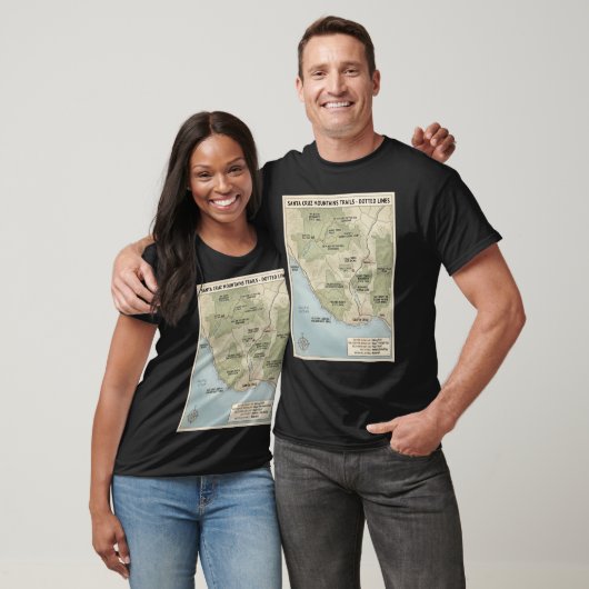 Santa Cruz California Trail Map Redwood & Coastal  Tシャツ (ユニセックス)