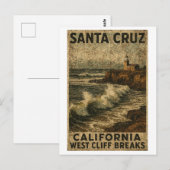 Santa Cruz California West Cliff Steamer Lane ポストカード (正面/裏面)