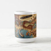 Santa Cruz California Whimsical Map UCSC Boardwalk コーヒーマグカップ (中央)