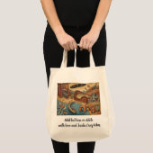 Santa Cruz California Whimsical Map UCSC Boardwalk トートバッグ (正面(商品))