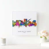 Santa Cruz de Tenerife Spain Skyline スクエア壁時計 (ホーム)