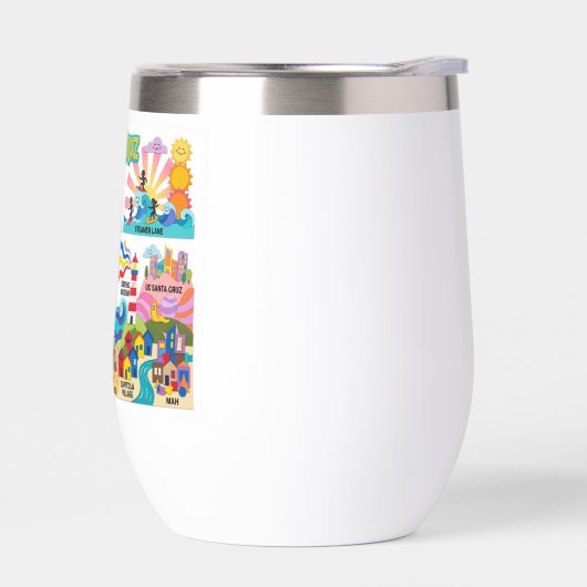 Santa Cruz Illustrated Map Boardwalk Beach Surfing (左面)