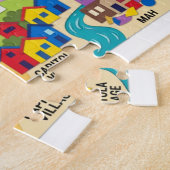 Santa Cruz Illustrated Map Boardwalk Beach Surfing ジグソーパズル (側面)