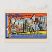 Santa Cruz Large Letterヴィンテージからの挨拶 ポストカード (正面)
