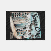 Santa Cruz Men Women California Retro Sunset Vinta フリースブランケット (正面(横))