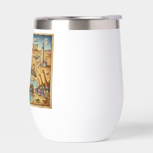 Santa Cruz Pop Art Map – Bold Coastal Landmark (左面)