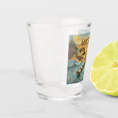 Santa Cruz Pop Art Map – Bold Coastal Landmark ショットグラス (左)