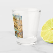 Santa Cruz Pop Art Map – Bold Coastal Landmark ショットグラス (右)