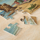 Santa Cruz Pop Art Map – Bold Coastal Landmark ジグソーパズル (側面)