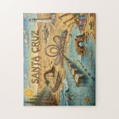 Santa Cruz Pop Art Map – Bold Coastal Landmark ジグソーパズル (縦)