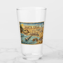 Santa Cruz Pop Art Map – Bold Coastal Landmark タンブラーグラス