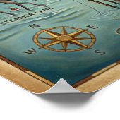 Santa Cruz Pop Art Map – Bold Coastal Landmark ポスター (角)