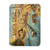 Santa Cruz Pop Art Map – Bold Coastal Landmark マグネット (縦)