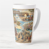 Santa Cruz Vibe Map – Cultural Coastal Art Print カフェラテマグ (右アングル)