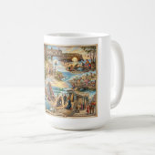 Santa Cruz Vibe Map – Cultural Coastal Art Print コーヒーマグカップ (正面右)